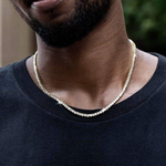 Load image into Gallery viewer, 3 mm Round Cut Tennis Neckless in Yellow Gold