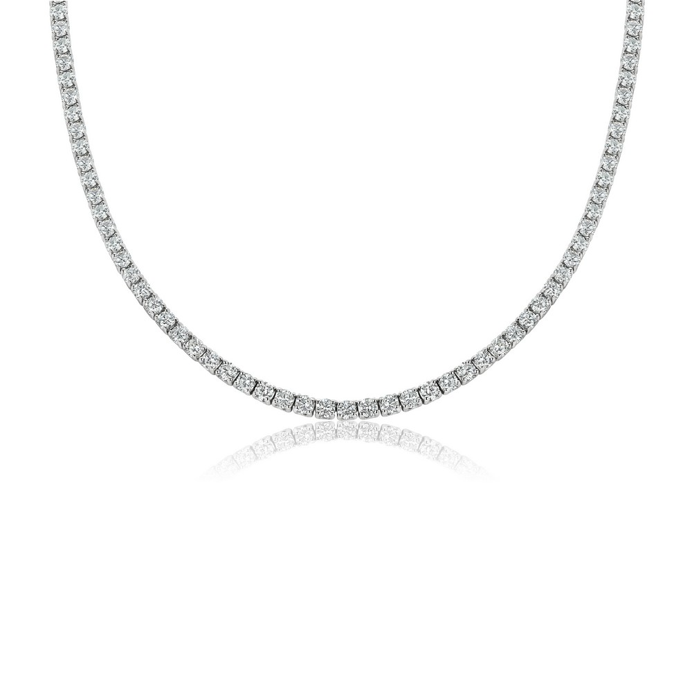 14k White Gold Lab-Created Diamond Choker Necklace