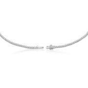 18 inch White Gold Lab-Created 3-Prong Diamond Riviera Necklace