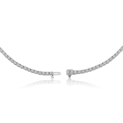 10ct White Gold Lab-Created 4-Prong Diamond Tennis Necklace