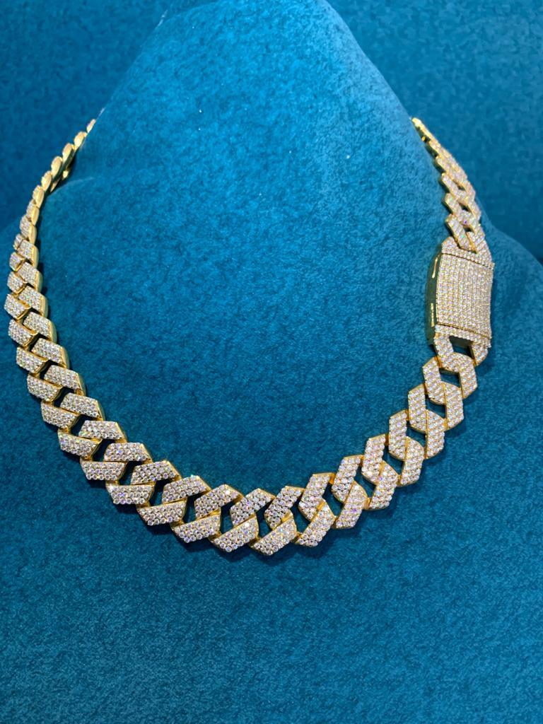 18MM Round Shaped VVS Lab Grown Diamond Miami Link Cuban Chain with Custom Box Clasp