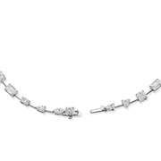 14k White Gold Lab-Created Diamond Multi-Shape Tennis Necklace