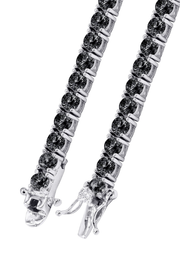 14 kt Lab Black diamond tennis Necklace