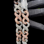 Load image into Gallery viewer, 20mm Two Tone Infinity Iced Out Diamond Necklace Chain

