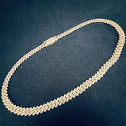 12mm VVS Round Lab Grown Diamond Cuban Link Chain
