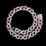 Load image into Gallery viewer, 20mm Two Tone Infinity Iced Out Diamond Necklace Chain
