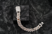 15mm Channel Set Baguette Cuban Bracelet
