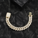 Load image into Gallery viewer, 15mm Raised Prong Set Cuban Bracelet
