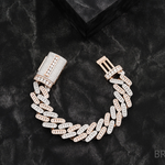 Load image into Gallery viewer, 18 mm White Gold Round Diamond Cuban Chain

