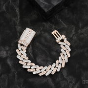 18 mm White Gold Round Diamond Cuban Chain