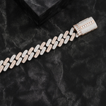 Load image into Gallery viewer, 18 mm White Gold Round Diamond Cuban Chain
