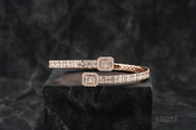 Rose Gold Baguette Bracelet Real 14k Rose gold filled finish