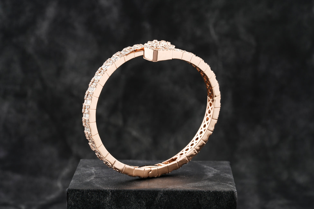 Rose Gold Baguette Bracelet Real 14k Rose gold filled finish