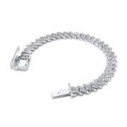 10K White Gold Diamond Cuban Link Bracelet