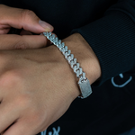 Load image into Gallery viewer, 10K White Gold Diamond Cuban Link Bracelet
