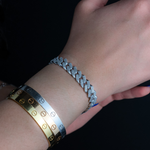 Load image into Gallery viewer, 10K White Gold Diamond Cuban Link Bracelet
