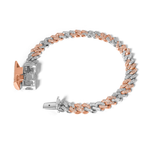 Load image into Gallery viewer, 10k Two-Tone White and Rose Gold Diamond Bracelet

