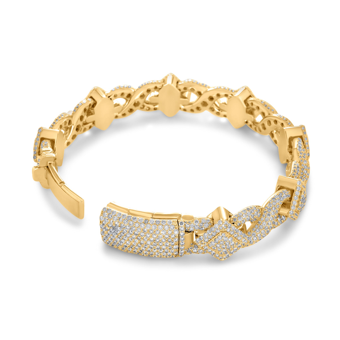 14k Yellow Gold Royal Asscher Cut Diamond Bracelet