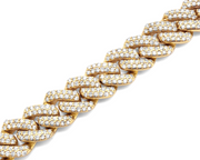 14k Yellow Gold Cuban Link Diamond Bracelet