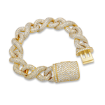 Load image into Gallery viewer, 20mm Width 4 Rows 925 Silver VVS Lab Grown Cuban Link Chain Bracelet for Men
