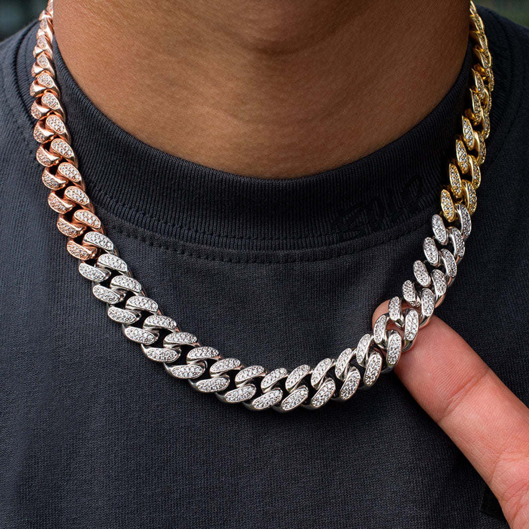 Tri-colored Miami Cuban Link Chain