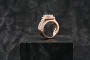 VVS1 Lab Grown Hip Hop Ring for Men, Solid 14K Rose Gold Ring