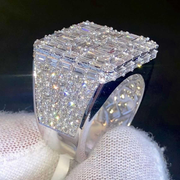 Helloice Lab Grown Full Ice Out Baguette Cut Ring