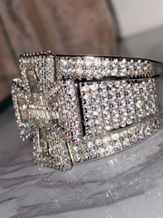 Baguette Cross Men's Ice out 5X layered Diamond Lab Designer Big Ring