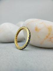 10/14 kt black diamond eternity band