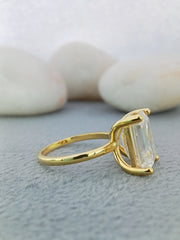 5.5 ct Emerald Cut Lab Grown Solitaire Engagement Ring