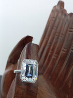 Load image into Gallery viewer, 5.5 ct Emerald bezzel set engagement ring
