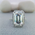 Load image into Gallery viewer, 14 kt white gold Emerald cut diamond engagement ring
