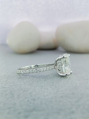 2CT Radiant cut Lab Grown Engagement Ring 6x8mm Radiant cut Wedding Ring 14K