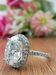 5.0 carat oval lab grown engagement ring