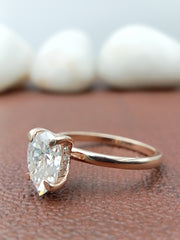 4 prong pear cut lab grown engagement ring