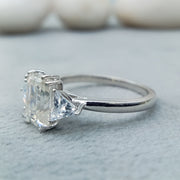 3 ct lab diamond emerald ring