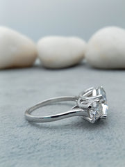 4.5ct Round Cut Lab-Created trilogy Solitaire Ring White Gold Plated