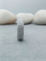 925 Sterling Silver Lab Grown Diamond Eternity Band