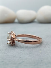 10k Rose Gold Sunflower Lab Grown Engagement Ring