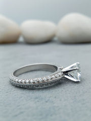 1.50 carat round brilliant lab created diamond engagement ring