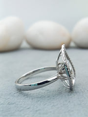 925 Sterling Silver Flame Teardrop Solitaire Ring