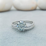 Load image into Gallery viewer, 14k White Gold Round Lab Grown Engagement Ring
