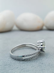 14k White Gold Round Lab Grown Engagement Ring