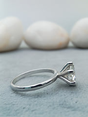 1.28 carat round diamond engagement ring in white gold