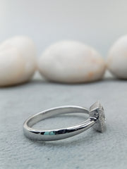 14k White Gold Princess Cut Diamond Halo Engagement Ring