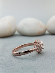 14k Rose Gold Heart Cut Diamond Engagement Ring