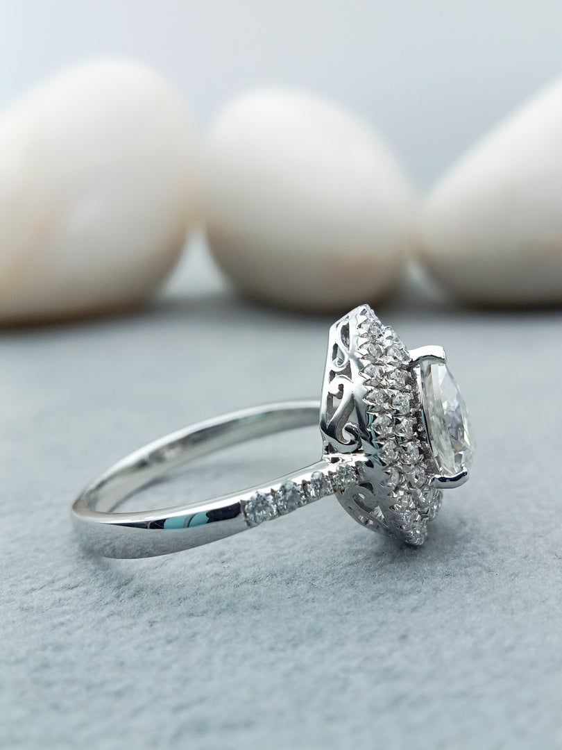 14k White Gold Neil Lane Pear Cut Diamond Engagement Ring