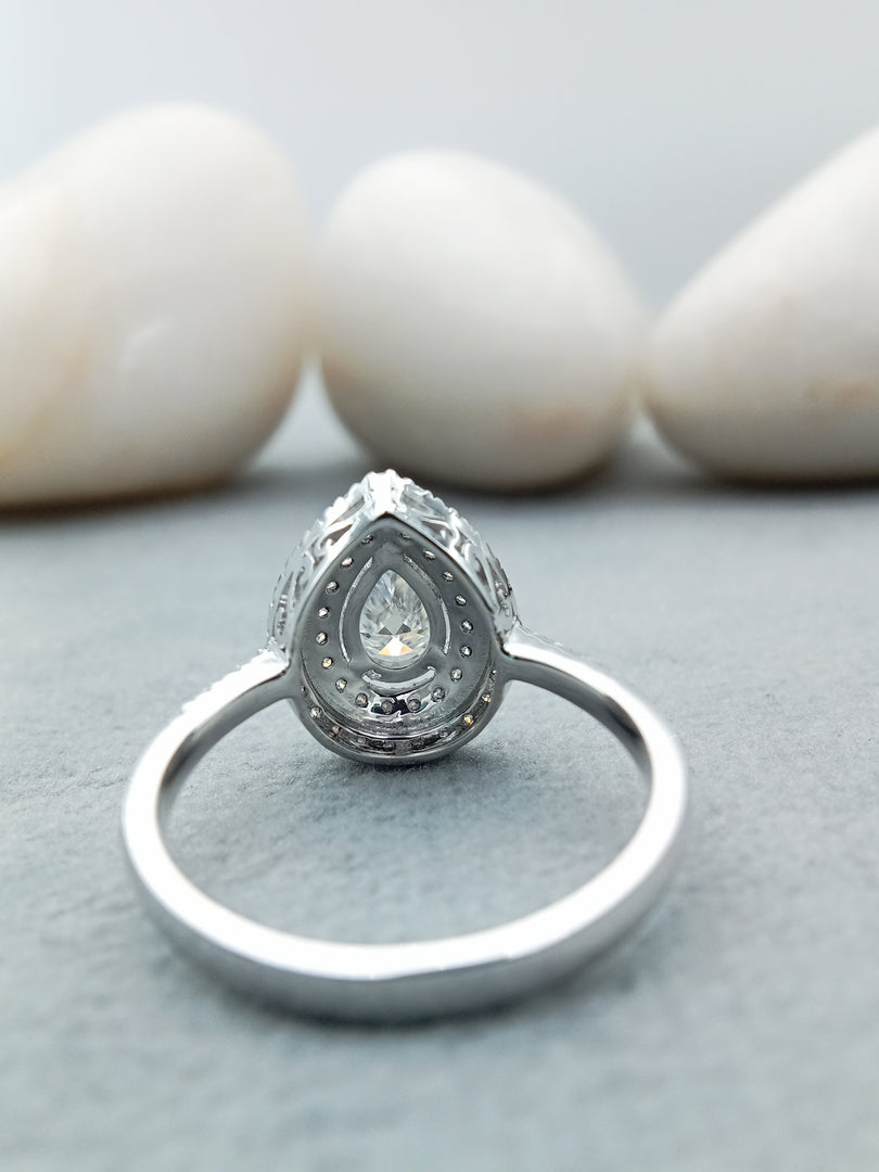 14k White Gold Neil Lane Pear Cut Diamond Engagement Ring