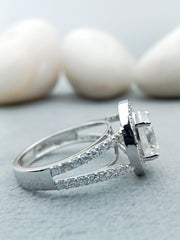 2.60 ct Oval Cut Lab Created Diamond Engagement Ring