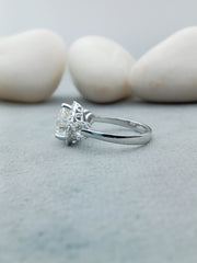 Heart Shaped Diamond Halo Engagement Wedding Ring